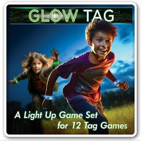 Glow Tag by Starlux Games | 6 Blue Bands & 6 Green | 2-12 Players, 2 Teams | Glow in The Dark Outdoor Toys for Kids & Family | Birthday Gifts for Boys & Girls | Outdoor Night Games