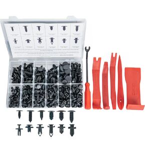 SunplusTrade 240 Pcs Bumper Clips Car Plastic Rivets Fasteners Push Retainer Kit for Popular Sizes Auto Push Pin Rivets Set with 6 Piece Tool Kit Fastener Remover - GM Ford Toyota Honda Chrysler in Kuwait