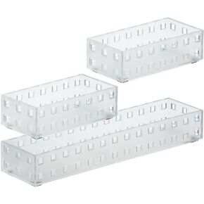 Like-it Bricks 90078 Storage bin, 2.76" x 5.51" x 1.69"h, 2.76" x 11.02" x 1.69"h, Translucent White