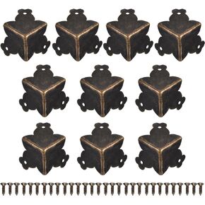 uxcell 27x27x27mm Metal Box Corner Protectors Edge Guard, Bronze Tone 20pcs