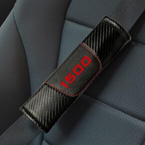 XYHGM Seat Belt Pad for Dodge RAM 1500 Leather Seat Belt Covering Pad Shoulder Strap Protection More Comfort Driving Interior Accessories 2PCS-Carbon Fiber