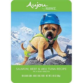 Rawz Aujou Salmon, Beef & Aku Tuna Dog Food 8/2.46 oz Pouches