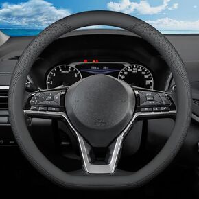 غطاء عجلة قيادة السيارة على شكل حرف D من SZYUCHEN لسيارة Nissan Rogue Altima Sentra Pathfinder Maxima Versa Kicks SR SV ملحقات رياضية، 2024 أسود 14 1/2"-15"