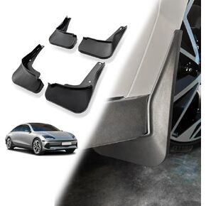BestEvMod for Ioniq6 Mud Flaps Splash Guards Set of 4 Mudfalps All-Weather Dirt Protection No Need to Drill Holes Compatible with Hyundai Ioniq 6 SE SEL Limited 2023 2024 Exterior Accessories