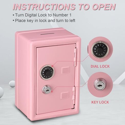 صندوق قفل آمن للأموال والنقود، صندوق آمن صغير الحجم للمجوهرات المالية والأشياء الثمينة، 4.6 بوصة × 4.2 بوصة × 6.9 بوصة أسود in Kuwait