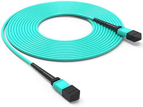 MPO to MPO Fiber Cable 50 FT/ 15M, WCYDRESS Type B OM3 Multimode Fiber Optic Patch Cable, 8 Cores Patch Cord for QSFP+Transceivers MTP Compatible Cabling System, Aqua in Saudi Arabia