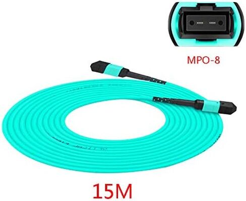 MPO to MPO Fiber Cable 50 FT/ 15M, WCYDRESS Type B OM3 Multimode Fiber Optic Patch Cable, 8 Cores Patch Cord for QSFP+Transceivers MTP Compatible Cabling System, Aqua in Saudi Arabia