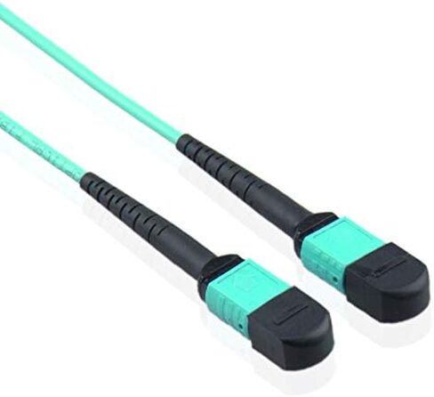 MPO to MPO Fiber Cable 50 FT/ 15M, WCYDRESS Type B OM3 Multimode Fiber Optic Patch Cable, 8 Cores Patch Cord for QSFP+Transceivers MTP Compatible Cabling System, Aqua in Saudi Arabia