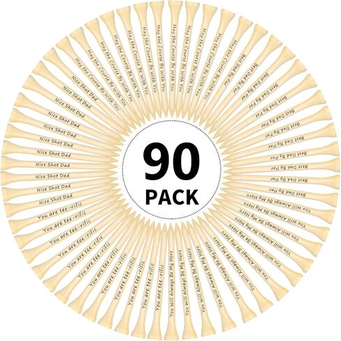 Deekin 90 PCS Father's Day Dad Golf Gifts for Men, 3-1/4 inch Funny Wooden Golf Tees with Warm Words and Kraft Box, Golfing Gifts Presents for Dad Grandpa Grandfather in Saudi Arabia