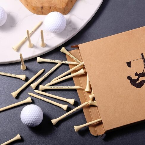Deekin 90 PCS Father's Day Dad Golf Gifts for Men, 3-1/4 inch Funny Wooden Golf Tees with Warm Words and Kraft Box, Golfing Gifts Presents for Dad Grandpa Grandfather in Saudi Arabia