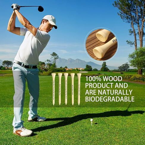 Deekin 90 PCS Father's Day Dad Golf Gifts for Men, 3-1/4 inch Funny Wooden Golf Tees with Warm Words and Kraft Box, Golfing Gifts Presents for Dad Grandpa Grandfather in Saudi Arabia