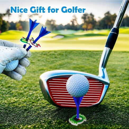 Golf Tees 8 Pcs Premium Golf Tees, Adjustable & Durable Golf Tees, with 4 Kinds of Adjustable Pad Mark,Tee Off with Greater Consistency and Shoot Better Scores in Kuwait