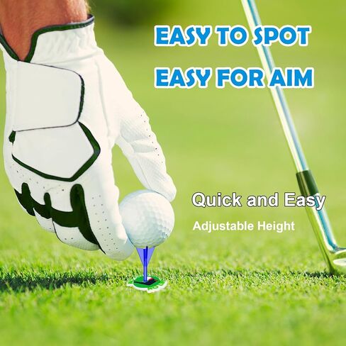Golf Tees 8 Pcs Premium Golf Tees, Adjustable & Durable Golf Tees, with 4 Kinds of Adjustable Pad Mark,Tee Off with Greater Consistency and Shoot Better Scores in Kuwait