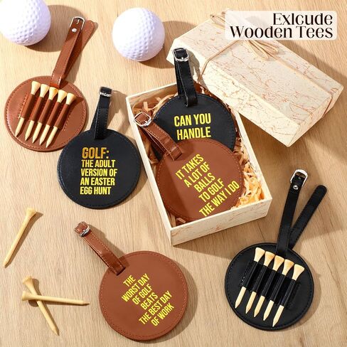 Coume 12 Pcs Leather Golf Bag Tag Employees Appreciation Gifts Inspirational Golf Tee Holder Golfer Accessories Best Man Gifts from Groom Groomsman Gifts for Men Women Staff in Saudi Arabia
