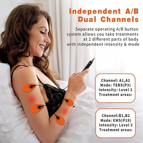 Tens and Powered Muscle Stimulator for Pain Relief Therapy, Electronic Pulse Massager Muscle Massager with Electrode Pads for Neck Back Arms Pain Relief… in Saudi Arabia