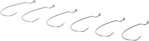 Gamakatsu 58411 EWG Worm Hooks Loose, 6-Pack, Sz1/0 NS, Black in Saudi Arabia