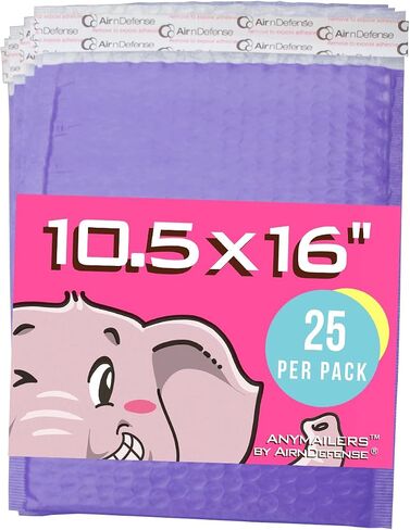 Anymailers White Bubble Mailers 10.5x16 Inch 25 Pack Poly Padded Envelopes by AirnDefense in Saudi Arabia