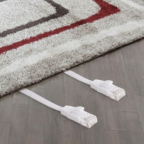 كابل إيثرنت Cat 6 بطول 50 قدمًا، خارجي وداخلي بسرعة 10 جيجابت في الثانية يدعم شبكات Cat8 Cat7، ويأتي مع مسمار حائط لسهولة التثبيت للألعاب وXbox وPS4 وأجهزة المودم وأجهزة التوجيه - أبيض in Kuwait