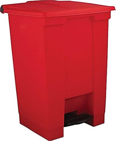 Rubbermaid Commercial Products Legacy Step-On Trash Can/Container, 12-Gallon, Red, Hands-Free Sanitary Use Garbage Can for Medical Waste in Hospitals/Lab/Emergency/Patient Rooms in Saudi Arabia