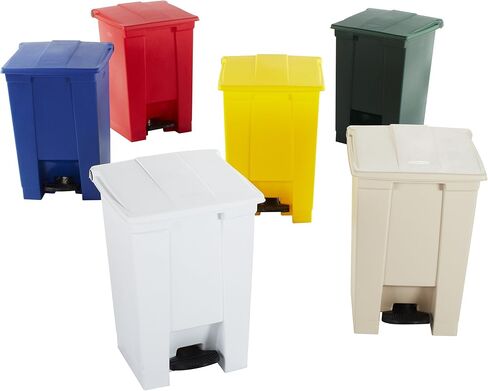 Rubbermaid Commercial Products Legacy Step-On Trash Can/Container, 12-Gallon, Red, Hands-Free Sanitary Use Garbage Can for Medical Waste in Hospitals/Lab/Emergency/Patient Rooms in Saudi Arabia