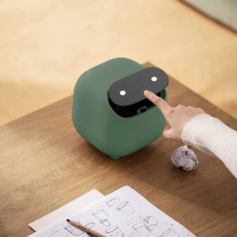 AIWE7D سلة المهملات الصغيرة لسطح المكتب مع غطاء لصناديق القمامة المكتبية، سلة قمامة صغيرة لطيفة باللون الأخضر، سلة مهملات للمكتب، طاولة القهوة، المطبخ، 0.5 جالون in Kuwait