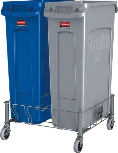 Rubbermaid Commercial Products Vented Slim Jim 3 Trash Can Dolly, Stainless Steel, 1956192 in Saudi Arabia