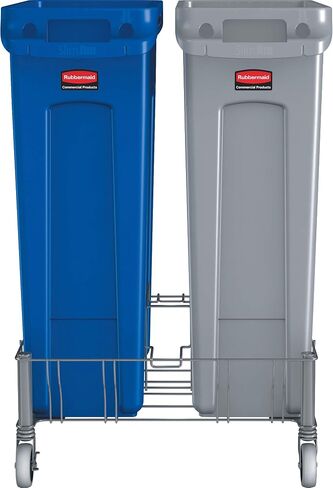 Rubbermaid Commercial Products Vented Slim Jim 3 Trash Can Dolly, Stainless Steel, 1956192 in Saudi Arabia