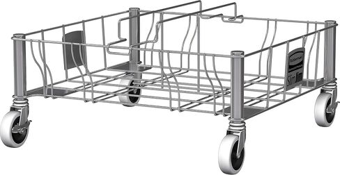 Rubbermaid Commercial Products Vented Slim Jim 3 Trash Can Dolly, Stainless Steel, 1956192 in Saudi Arabia