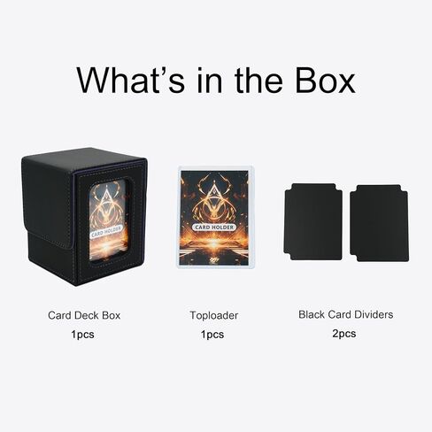 LAUDAWSUN TCG MTG Card Deck Box for Commander Sports Organize Display, Magnetic Card Storage Box Gathering 100 sleeved Magic Trading Cards with 1 Toploader and 2 Dividers (Black&Purple) in Saudi Arabia