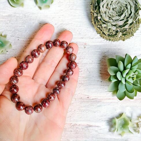 سوار كريستال Eudialyte بخرز مستدير 8 مم ~ مجموعة هدية مع سيلينيت مجاني ~ أحجار كريمة شبه ثمينة ~ 7.25-7.50 بوصة ~ للجنسين ~ الريكي ~ ميتافيزيقي ~ بلورات التأمل ~ اليوجا in Kuwait