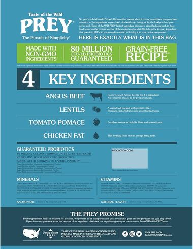 Taste of the Wild Prey Real Meat High Protein Turkey Limited Ingredient Dry Dog Food Grain-Free Recipe Made with Real Cage-Free Turkey, Probiotics, Antioxidants, and Vitamins for All Life Stages 8lb in Saudi Arabia