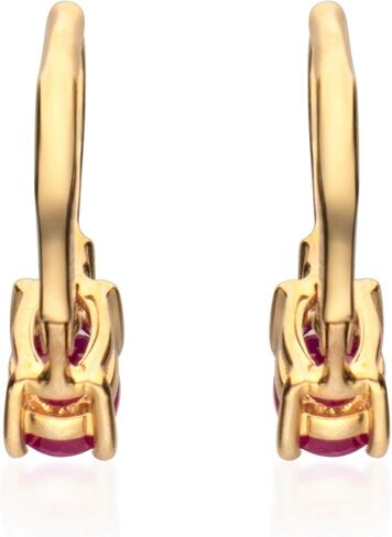 Gin & Grace 10K Yellow Gold Genuine Ruby Diamond (I1,I2) Earring for Women in Saudi Arabia