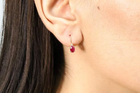 Gin & Grace 10K Yellow Gold Genuine Ruby Diamond (I1,I2) Earring for Women in Saudi Arabia