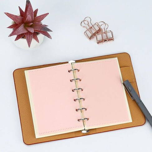 A7 Cash Envelope, Loose Leaf Binder Dividers with Pockets for Budgeting Cash & Expense Envelopes - 6-Hole Pouched Index Dividers and Bill Folder for Money Organizers (A7 Pink) in Saudi Arabia