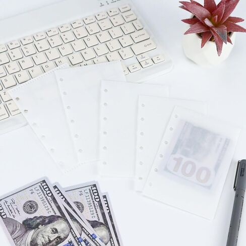 A7 Cash Envelope, Loose Leaf Binder Dividers with Pockets for Budgeting Cash & Expense Envelopes - 6-Hole Pouched Index Dividers and Bill Folder for Money Organizers (A7 Pink) in Saudi Arabia