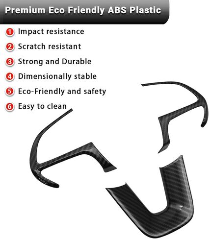 Carbon Fiber Steering Wheel Trim for for Dodge Durango 2014-2021, Dodge Charger Challenger 2015-2021, Jeep Grand Cherokee SRT8 2014-2021 Steering Wheel Decoration Dodge Accessories |Black| in Kuwait