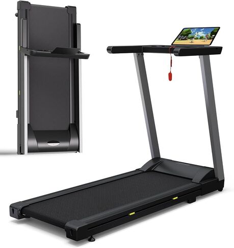 SSPHPPLIE 300 lb Capacity Foldable Treadmill - 3.0HP Portable Folding Treadmills for Home & Office, with Online Events, 12 Programs(App) (Yellow Logo) 1 in Saudi Arabia