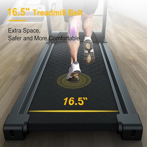 SSPHPPLIE 300 lb Capacity Foldable Treadmill - 3.0HP Portable Folding Treadmills for Home & Office, with Online Events, 12 Programs(App) (Yellow Logo) 1 in Saudi Arabia
