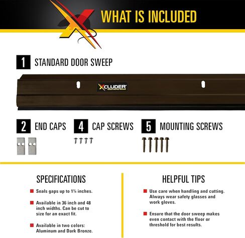 Xcluder 48" Standard Door Sweep, Dark Bronze Seals Out Animals, Enhanced Weather Sealing, Easy to Install Chew Proof in Kuwait