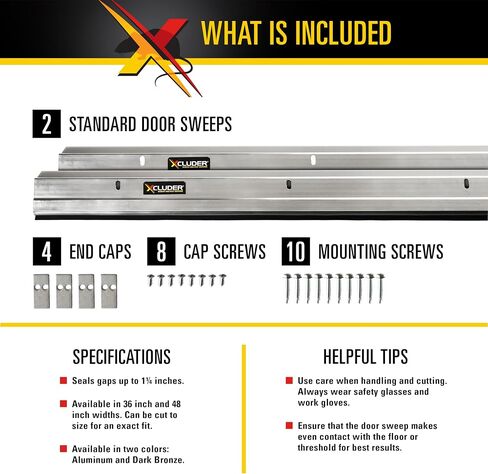 Xcluder 48" Standard Door Sweep, Dark Bronze Seals Out Animals, Enhanced Weather Sealing, Easy to Install Chew Proof in Kuwait