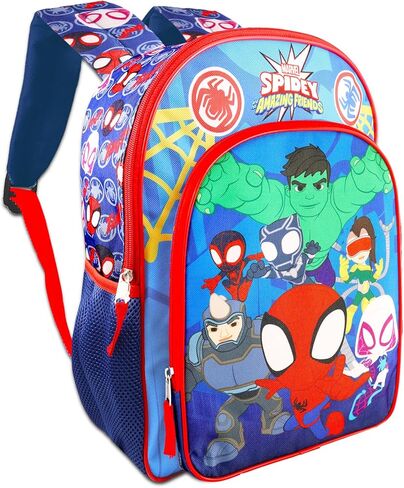 Spidey and His Amazing Friends Backpack Set for Kids - Bundle with 16" Spiderman Backpack, Spidey Stickers, More | Spidey and Friends Backpack in Saudi Arabia