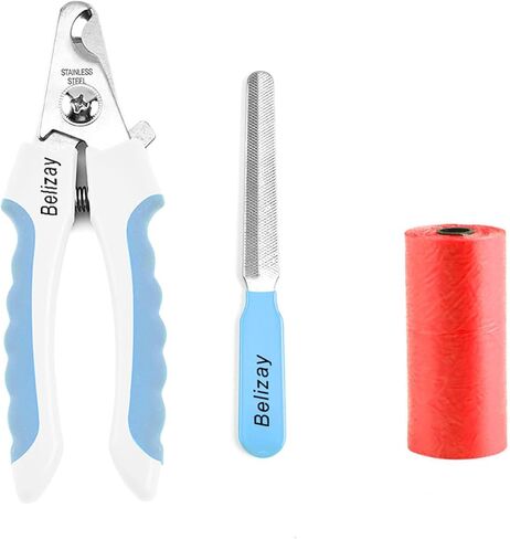 Belizay Dog & Cat Professional Pets Nail Clippers and Trimmers with Poop Bag Rolls Set, Cat and Dog Nail Clippers for Small Dogs with Safety Guard to Avoid Over Cutting. Large Size in Saudi Arabia