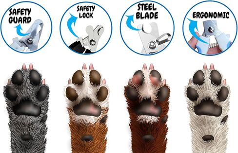 Belizay Dog & Cat Professional Pets Nail Clippers and Trimmers with Poop Bag Rolls Set, Cat and Dog Nail Clippers for Small Dogs with Safety Guard to Avoid Over Cutting. Large Size in Saudi Arabia
