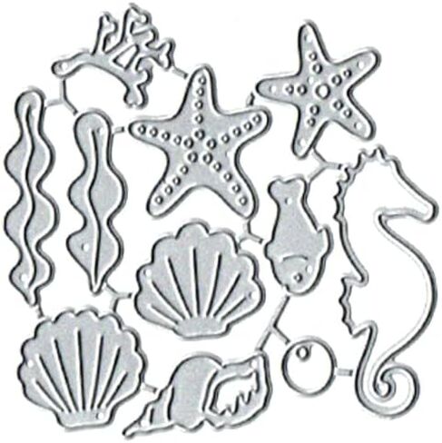 Under The Sea Animals Metal Die Cuts, Under The Sea Animals Cutting Dies Cut Stencils DIY Scrapbooking Cards Decorative Embossing Paper Dies for Album Card Making Scrapbooking in Kuwait