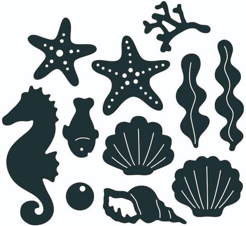 Under The Sea Animals Metal Die Cuts, Under The Sea Animals Cutting Dies Cut Stencils DIY Scrapbooking Cards Decorative Embossing Paper Dies for Album Card Making Scrapbooking in Kuwait