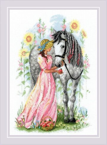 RIOLIS Counted Cross Stitch kit Horse Girl in Saudi Arabia