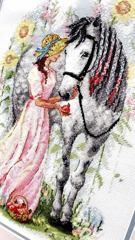 RIOLIS Counted Cross Stitch kit Horse Girl in Saudi Arabia