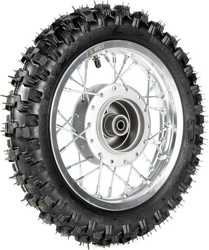 SUNQIAO CRF50 Wheels, 2.50-10 Tyres and Tube for CRF50 XR50 SSR 50cc 110cc 125cc Dirt Pit Bike 1.40-10 Alloy Rim, 10" Drum Brake Shoe(Silver) in Saudi Arabia