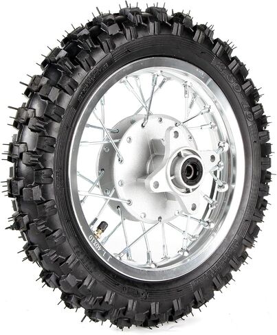 SUNQIAO CRF50 Wheels, 2.50-10 Tyres and Tube for CRF50 XR50 SSR 50cc 110cc 125cc Dirt Pit Bike 1.40-10 Alloy Rim, 10" Drum Brake Shoe(Silver) in Saudi Arabia