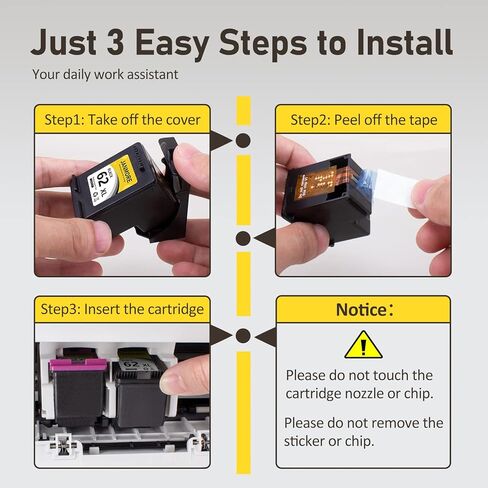 خراطيش حبر 62XL بديلة عالية الإنتاجية لحبر HP 62xl مجموعة كومبو باللون الأسود واللون تعمل مع طابعة HP Envy 5540 5549 5640 5660 7640 7645 OfficeJet Mobile 250 200 OfficeJet 5740 5741 8040 in Kuwait